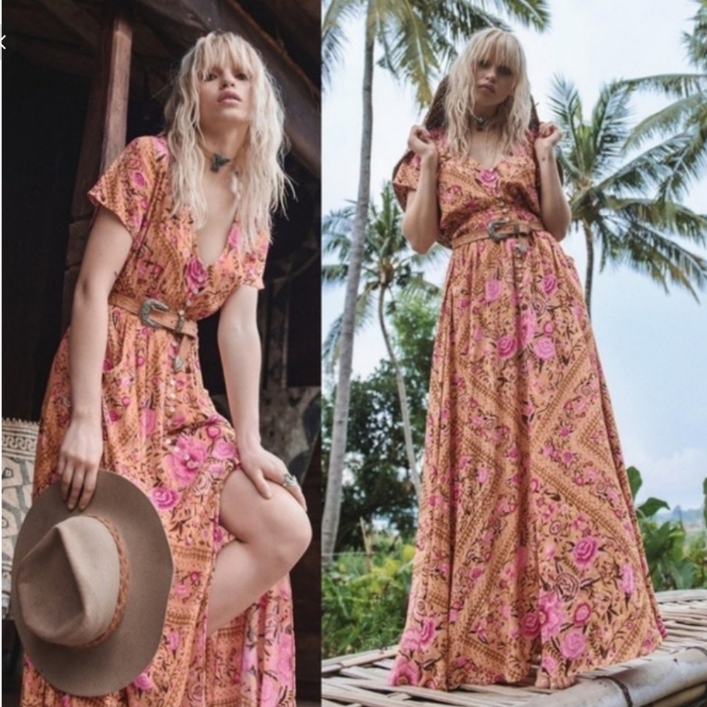 Spell babushka Gown dress amber